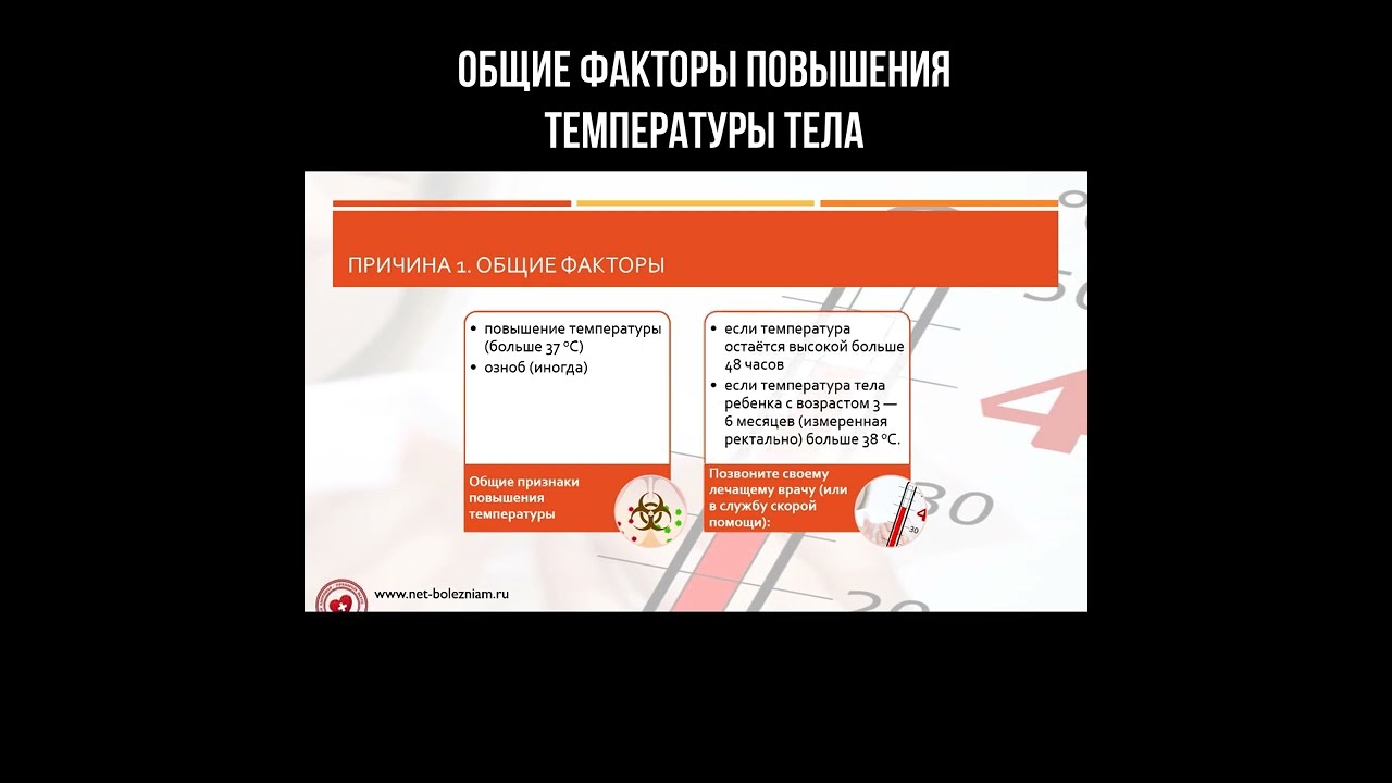 Общие факторы повышения температуры тела смотреть онлайн