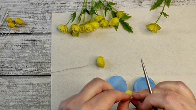 Купальница/холодный фарфор/жарки/простой способ/для начинающих/Trollius europaeus/cold porcelain