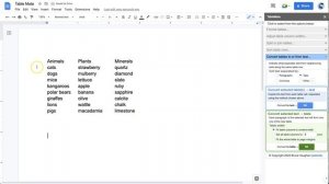 Google Docs – Convert tables to text or text to tables