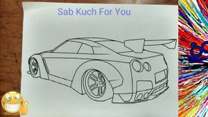 #18 How to Draw Sports Car |Nissan GTR R35 Liberty Walk| Step by step easily ?