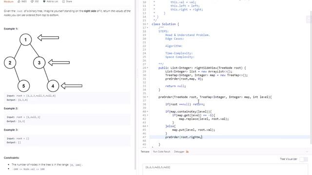 Leetcode Medium (Revisit) | 199 - Binary Tree Right Side View | JAVA смотреть онлайн