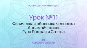 💜 Kundalini Class. Урок №11. Физическая оболочка человека. Аннамайя-коша. Гуна Раджас и Саттва