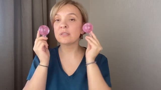 Стеклянные шары для охлаждающего массажа лица, шеи и декольте