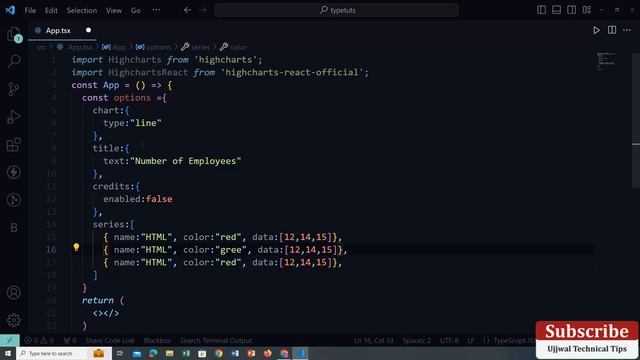 React JS Tutorial - Basic to Advance  ? highcharts-react-officialReact Typescript Simple line Chart