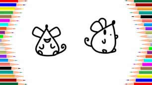 Как нарисовать мышат легко Мультик раскраска для детей. Учимся рисовать пошагово простые рисунки