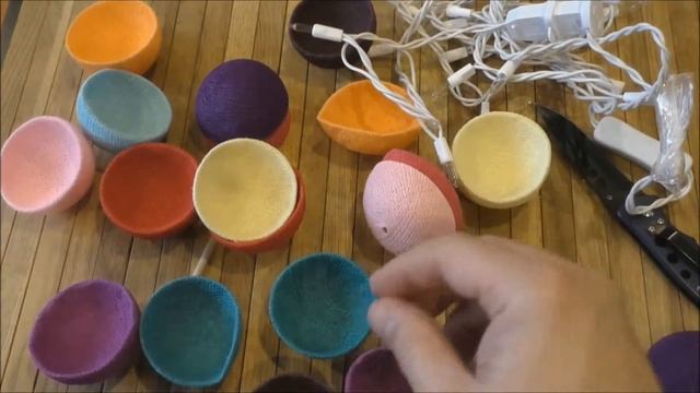 Посылка с Aliexpress.Гирлянда из помпонов. смотреть онлайн