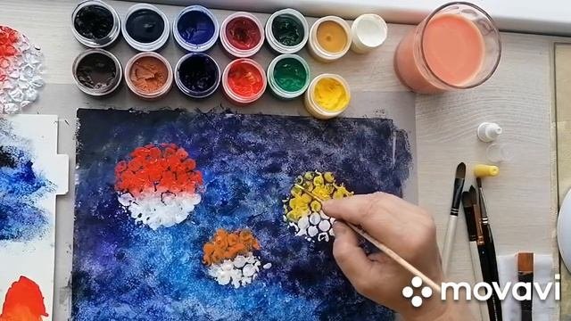 Морские ежи. Нетрадиционное рисование для дошколят.