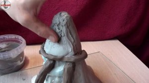 Изготовление силиконовой формы для пластилиновой модели.Silicone mold
