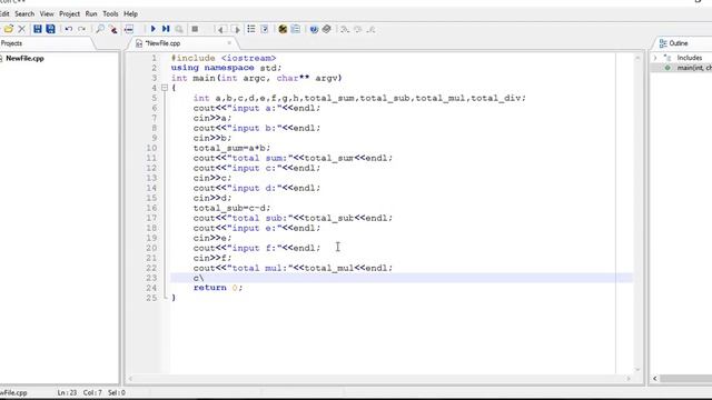 How to sum,sub,mul,and div, by coding in c++ смотреть онлайн