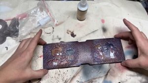 Лак акриловый на водной основе для кожи. Тест нанесения на рисунок