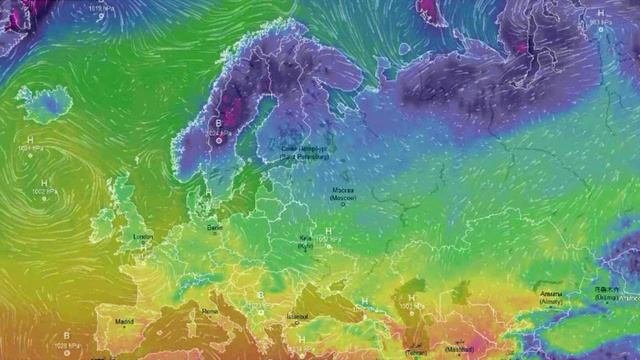Движение воздушных масс воздуха над Европой и ЕТР за ноябрь 2023 года