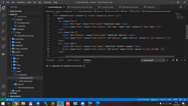 Laravel 8.x. Laravelda CRUD amallari Create || 18 dars смотреть онлайн
