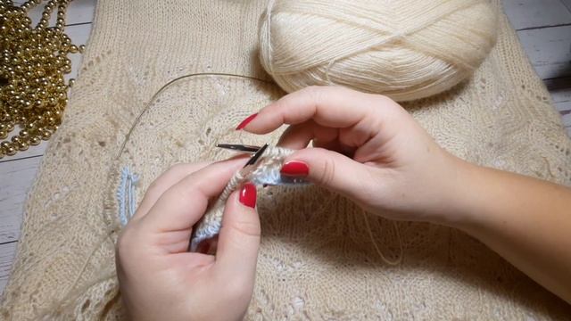 Шарф спицами, готов! МК экспресс. смотреть онлайн