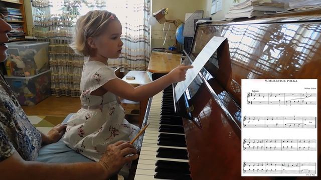 Ярослава Лемешкина, 4 года. W.Gillok "Summertime polka" смотреть онлайн