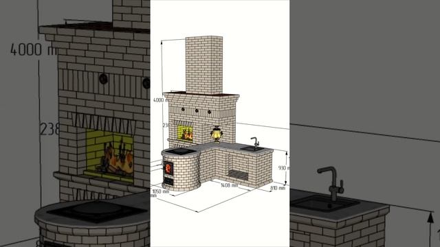 Барбекю комплекс «Мультигриль» #sketchup #bbq #мангал #порядовка