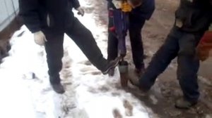 Монтаж забивной опоры в каменистый грунт