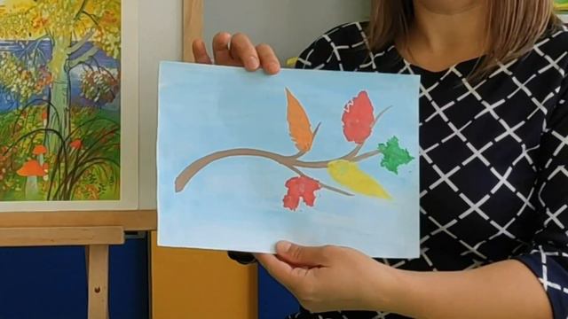 Заняття з малювання Гілочка з осінніми листочками середній вік Вихователь: Ситник Т.Ю.