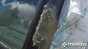 Хёндай Портер 1. Удаляю ржавчину из под антенны. Латаю дыру. Крашу стойки.