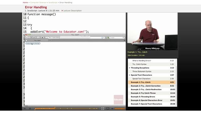 JavaScript: Error Handling
