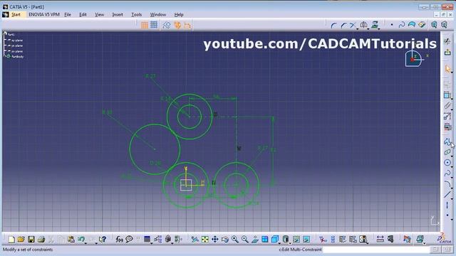 CATIA Training Course Exercises for Beginners - 2 | CATIA Sketcher Drawings