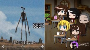 AOT Reacts to All Siren Head Family Power levels || Gacha Club ||