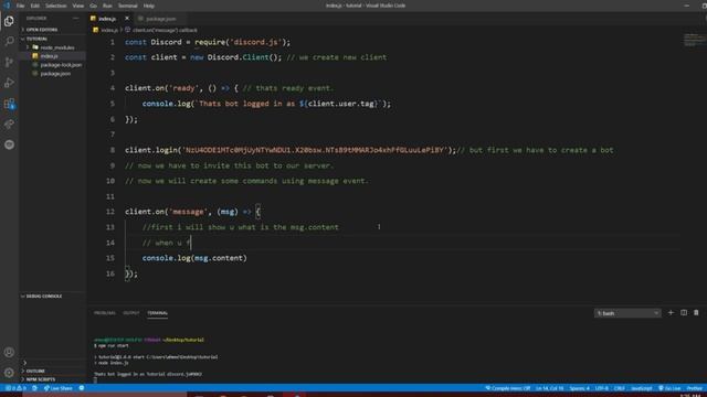 Discord | Discord.js Tutorial | #1 | login and make simple commands.