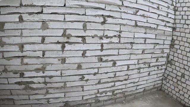 Строительство дома. 2 часть. Кирпичная кладка белый шов. Одноэтажный дом