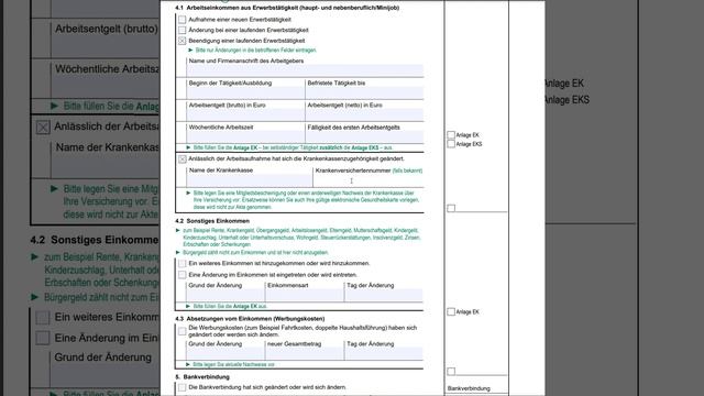 VÄM- Veränderungsmitteilung- Уведомление об изменении для Jobcenter
