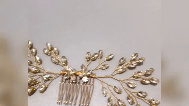 УКРАШЕНИЯ В ПРИЧЕСКУ НЕВЕСТЕ! ИДЕИ! Золотой гребень веточка с камнями смотреть онлайн