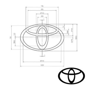 Черчу логотип TOYOTA в программе AutoCAD