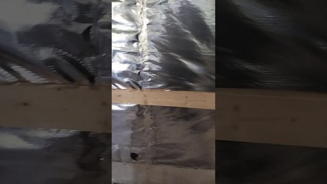 Баня из газобетона ч.8 Фольга проклейка скотчем