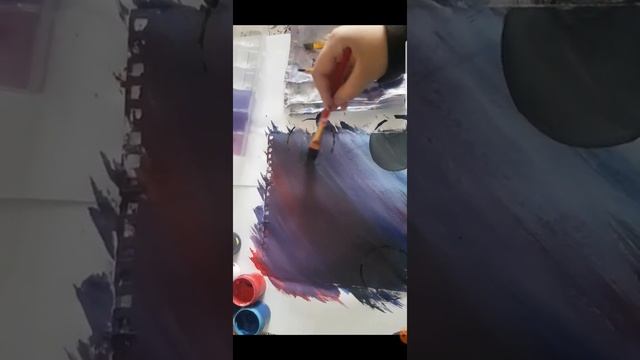 Как нарисовать космос гуашью/// смотреть онлайн