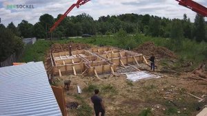 Фундамент монолитная плита для одноэтажного дома из газобетона, Звенигород, Московская область