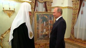 Владимир Путин встретился с Патриархом Московским ...я Руси Кириллом и поздравил его с днем рождения