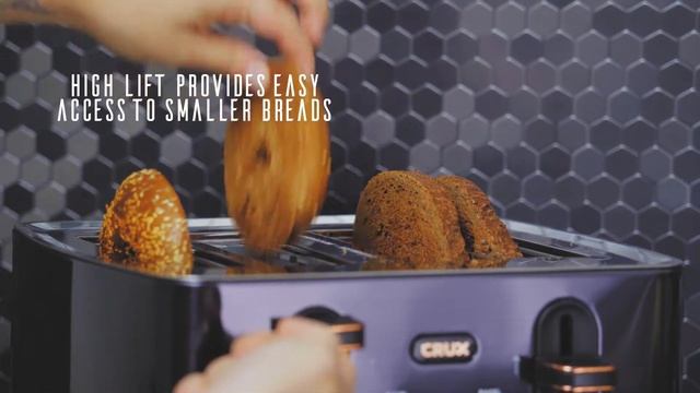 CRUX 4 Slice Toaster, black