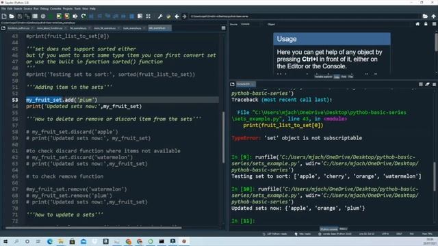 Sets examples in Python | Python Tutorial for Beginners Series | Learn Python Full Basic Course