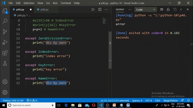 Python Exception Class Hierarchy