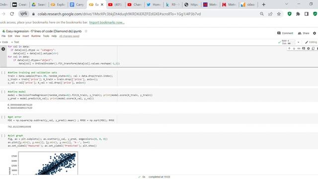 Code review: Easy regression with 17 lines of code in Python using Diamond dataset смотреть онлайн