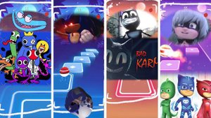 Rainbow Friends 🆚 Sonic Exe 🆚 Cartoon Cat 🆚 Pj Masks | Tiles Hop Game