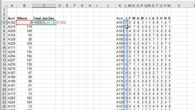 Excel - Using VLOOKUP and then Sum Entire Matching Row - Episode 1971