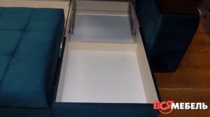 Угловой диван со столиком в подлокотнике "Риф" в магазине ВсяМебель, Пенза.