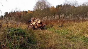 Работа ручной лебёдки на мотоблоке