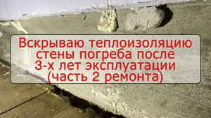 Вскрываю теплоизоляцию стены погреба после 3-х лет эксплуатации(ч.2)