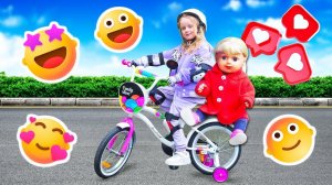 Видео про игры с Беби Бон! Велосипед NOVATRACK CANDY на прокат для пупсов! Игры на детской площадке