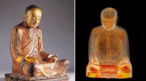 НЕВЕРОЯТНО . Внутри 1000-летней статуи Будды обнаружили MУMИЮ монаха