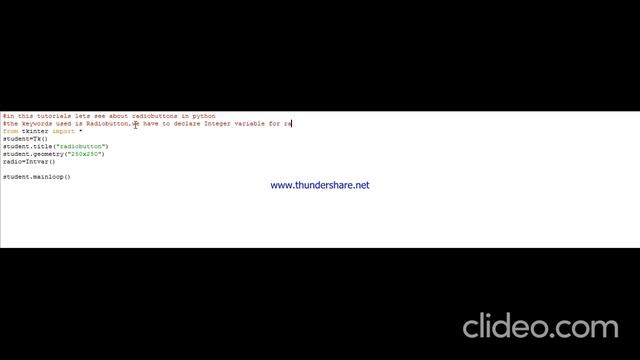 Python tkinter radiobutton