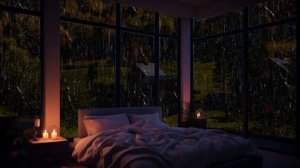 Pluie Tranquille Dans La Chambre - Vue Sur La Ville Avec Forêts Tropicales