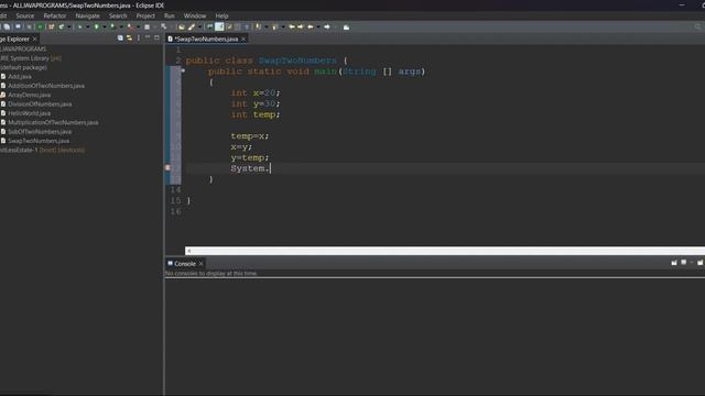 Swapping of two numbers in java.