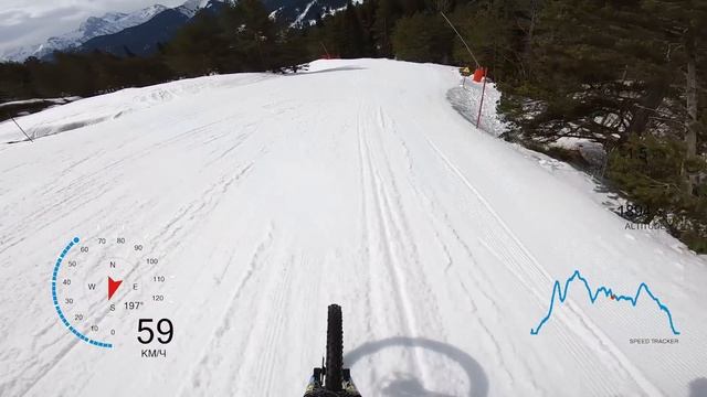 100 км/ч на велосипеде по снегу смотреть онлайн