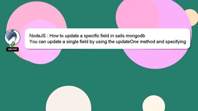 NodeJS : How to update a specific field in sails mongodb
